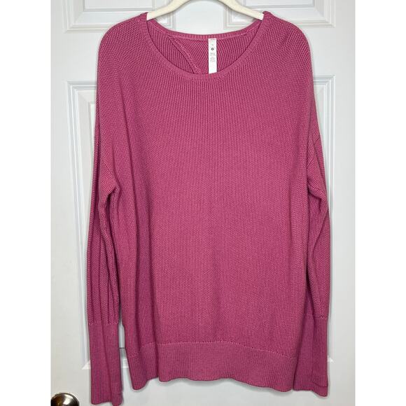 Lululemon Size 10 CASHMERE Blend Cashlu Crossover Back Sweater Pink Blossom - Picture 3 of 11